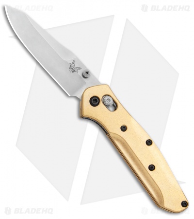 Flytanium Brass Benchmade 945 Mini Osborne Knife - Blade HQ