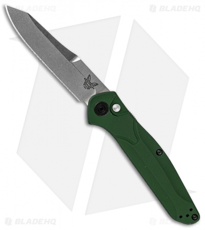 Benchmade Osborne 9400 Automatic Knife Green Aluminum (3.4" Black)