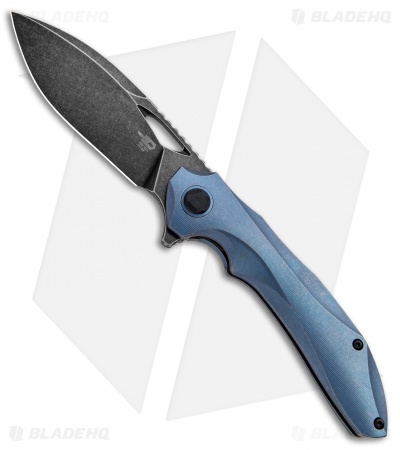 Bestech Knives Kombou ESKRA Folding Knife Blue Ti (3.5" Black SW) BT1813B