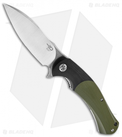 Bestech Knives Penguin Liner Lock Knife Green/Black G-10 (3.625" Satin) BG32A