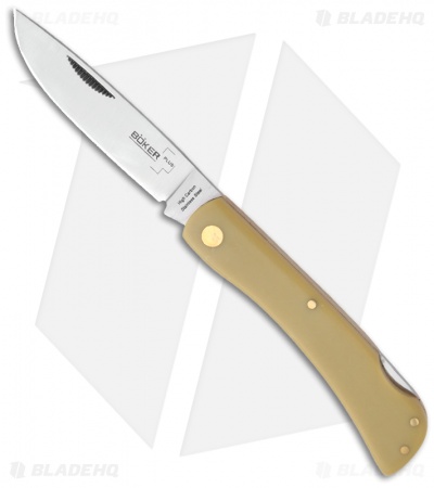 Boker Rangebuster Lockback Knife Maroon Linen Micarta (3" Satin) 110914