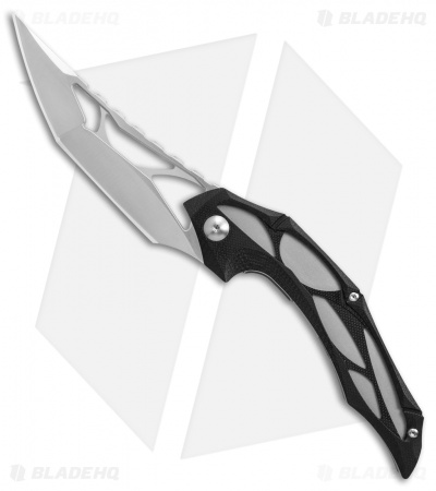 Brous Blades Isham Echelon Flipper Liner Lock Knife Black G-10 (4.1" Satin)