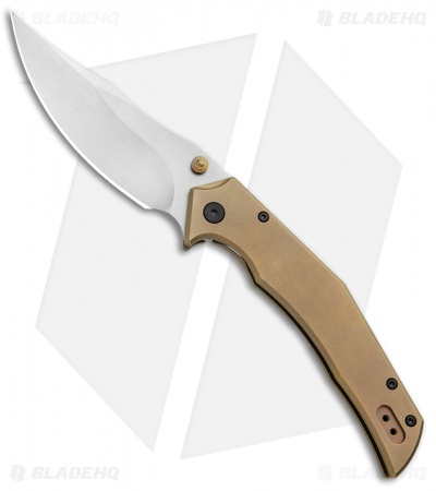 BRS E-Volve Thresher XL Frame Lock Knife Titanium Bronze (3.875" Stonewash)