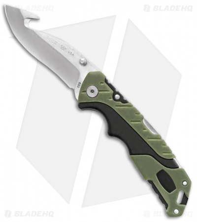Buck Pursuit Large Guthook Lockback Knife Green GFN (3.5" Satin) 0660GRG