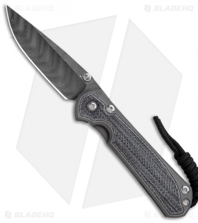 Chris Reeve Small Sebenza 31 Knife Black Micarta (2.94" Boomerang Damascus)