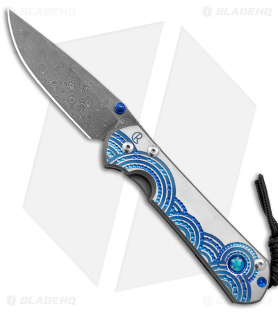 Chris Reeve Large Sebenza 31 Unique Graphic Triple Mosaic Opal Blue (3.6
