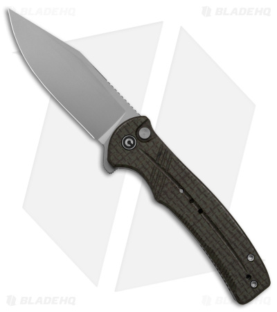 CIVIVI Cogent Button Lock Flipper Knife Coarse Green Micarta (3.5" BB) C20038D-5