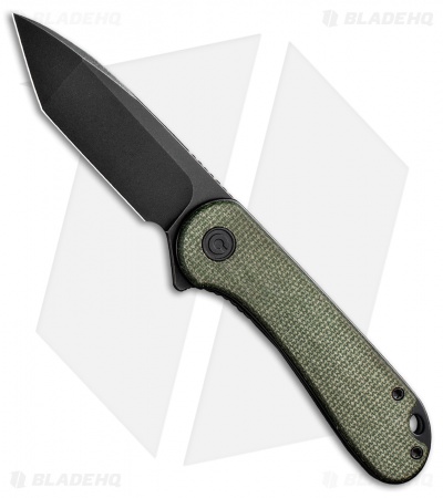 CIVIVI Elementum Tanto Liner Lock Knife Green Micarta (2.9" Black SW D2)