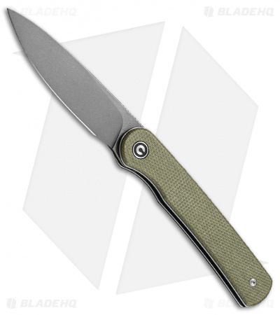 CIVIVI Ferrum Forge Stylum Slip Joint Knife Olive Micarta (3" Stonewash)