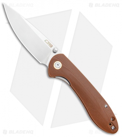 CJRB Feldspar Liner Lock Knife Brown G-10 (3.5" Stonewash)