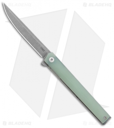CRKT CEO Exclusive Flipper Liner Lock Knife Natural G-10 (3.25" Stonewash)