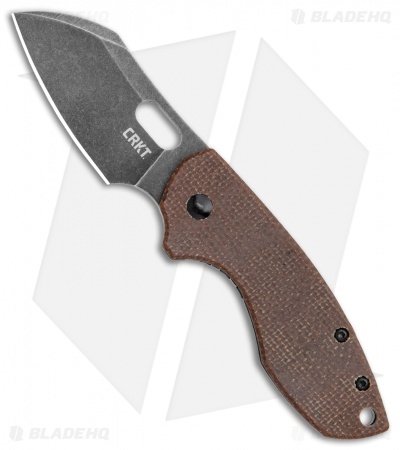 CRKT Pilar Frame Lock Knife Brown Linen Micarta BHQ Exclusive (2.4" Smokewash)