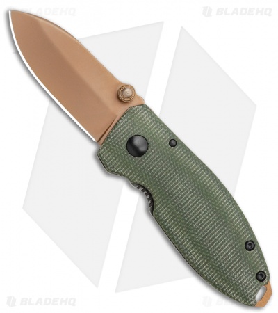 CRKT Burnley Desert Warrior Squid Knife Green Micarta (2.25" Copper D2)