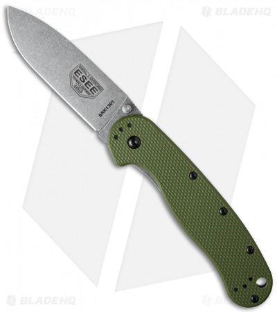 BRK Jeff Randall Avispa Frame Lock Knife OD Green (3.5" Stonewash)
