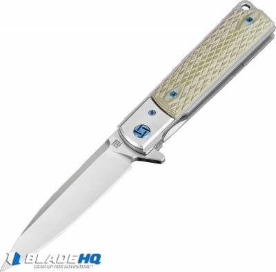 Artisan Cutlery Classic Liner Lock Knife Textured Green  G-10 (3.8" SW S35VN)
