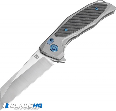 Artisan Megahawk  Wharncliffe Frame Lock Knife Gray Ti/CF (3.6