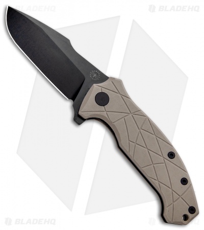 Amare Coloso Liner Lock Knife Tan G-10 (3.88" Black PVD)