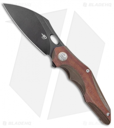 Bestech Nogard Frame Lock Knife Bronze Ti/Canvas Micarta (3.3" Black)