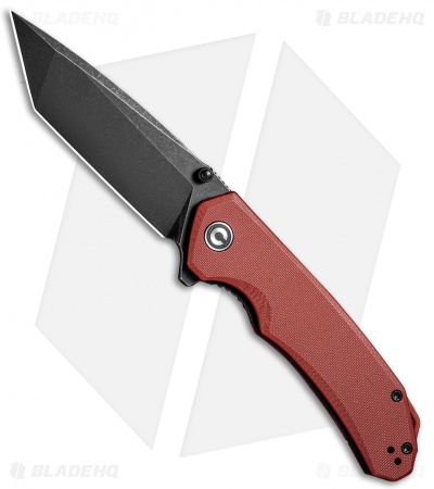 CIVIVI Brazen Tanto Liner Lock Knife Burgundy G-10 (3.5" Black D2) C2023B