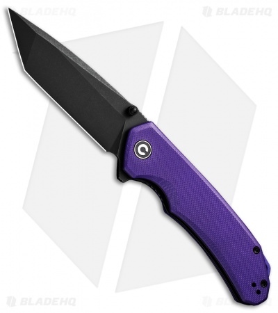 CIVIVI Brazen Tanto Liner Lock Knife Purple G-10 (3.5" Black D2) C2023D