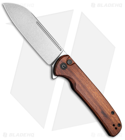 CIVIVI Chevalier Button Lock Flipper Knife Cuibourtia Wood (3.5" Satin) C20022-3