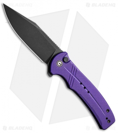 CIVIVI Cogent Button Lock Flipper Knife Purple G-10 (3.5" Black) C20038D-2