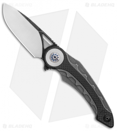 Custom Knife Factory Bragga Frame Lock Knife Ti/CF (3.25 Satin) CKF