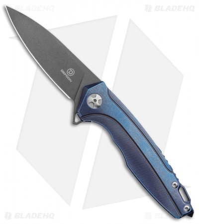 Defcon Blade Works JK Frame Lock Knife Blue Titanium (3.6" Bead Blast) TF5288