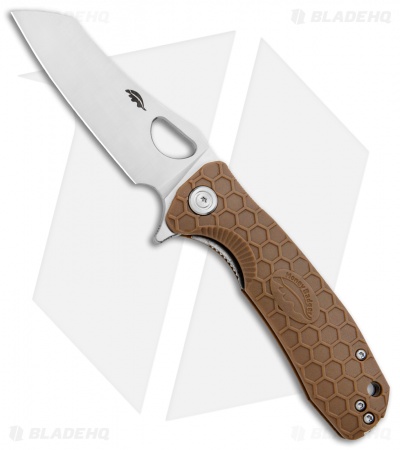 Honey Badger Knives Medium Flipper Wharncleaver Tan FRN (3.25