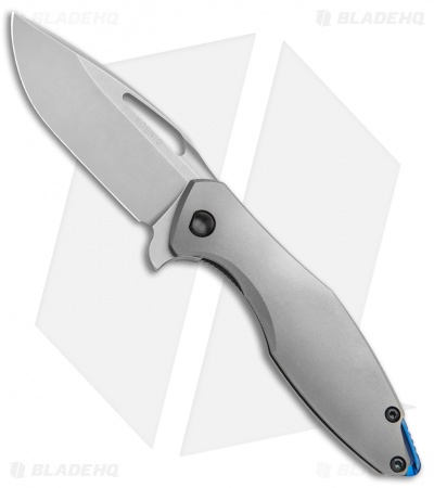 Koenig Arius Frame Lock Knife Bead Blast Titanium w/LP Black (3.5