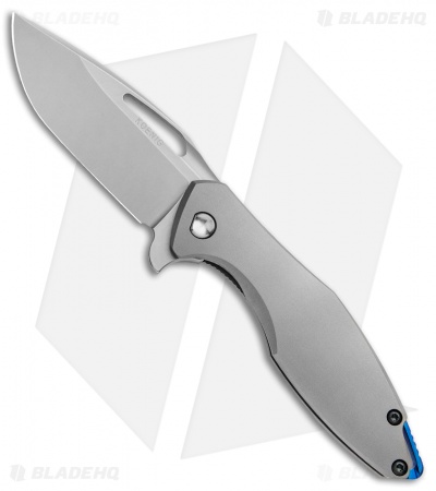Koenig Arius Frame Lock Knife Bead Blast Titanium w/LP (3.5" Stonewash)