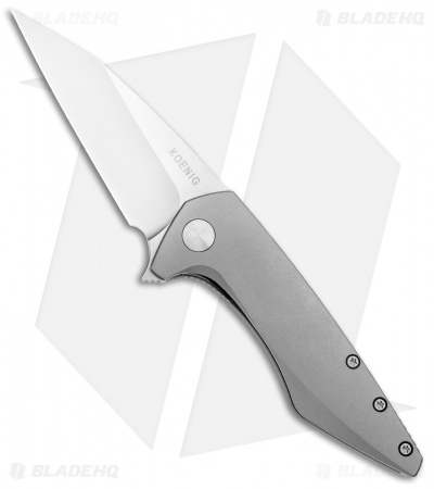 Koenig Mini Goblin Frame Lock Knife  Titanium (3" Stonewash)