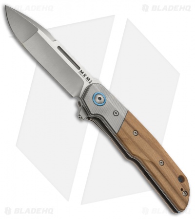MKM Terzuola Clap Liner Lock Knife Olive Wood/Ti Bolster (3" Satin) LS01-OT