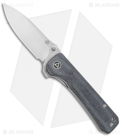 QSP Hawk Liner Lock Knife Black Linen Micarta (3.25" Satin)