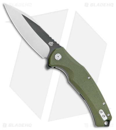 QSP Snipe Liner Lock Knife OD Green G-10 (3.57" Two Tone)