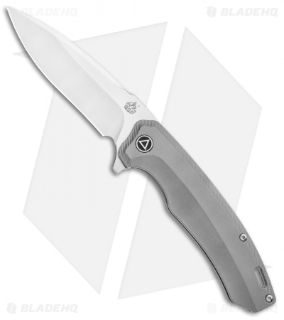 QSP Woodpecker Frame Lock Knife Gray Titanium (3.75" Satin)