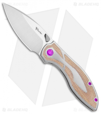 Reate Iron Frame Lock Knife w/ Thumb Stud Brown Micarta  (3.25" Satin)