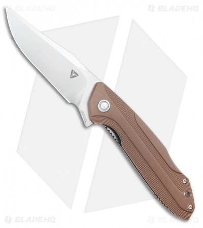 TuyaKnife Bruiser Liner Lock Knife Brown G-10 (3.5" Satin) 1601 GW