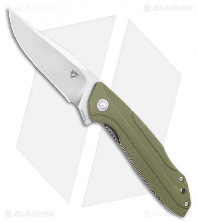 TuyaKnife Bruiser Liner Lock Knife Green Micarta (Satin) 1601 EW