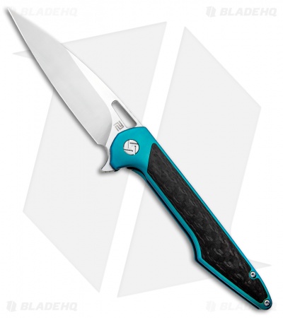 Artisan Cutlery Archaeo Frame Lock Flipper Knife Green Ti/CF (3.75