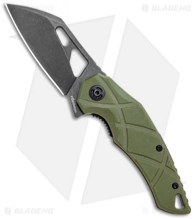 FoxEdge Atrax Flipper Folding Knife OD Green G10 (3.5" Black SW)