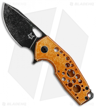 Fox Knives Vox Suru Frame Lock Flipper Knife Orange (2.3" Black Stonewash)