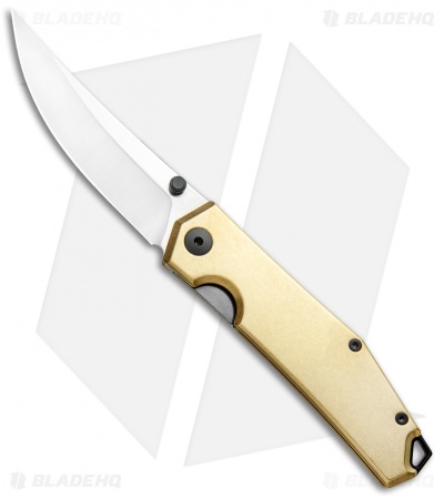 GiantMouse Vox/Anso ACE Clyde Liner Lock Knife Stonewash Brass (3" Satin)