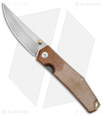 GiantMouse Vox/Anso ACE Clyde Liner Lock  Knife Natural Micarta (3" Stonewash)