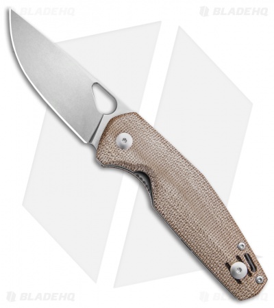 GiantMouse Vox/Anso ACE Nimbus V2 Liner Lock Knife  Natural Micarta (3" Satin)