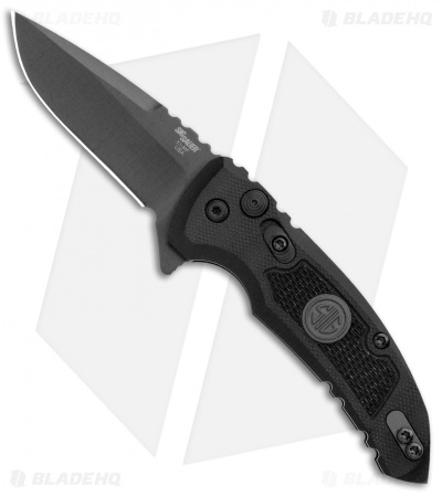 Hogue X1 Microflip Drop Point Flipper Knife Black Sig Medallion (2.6