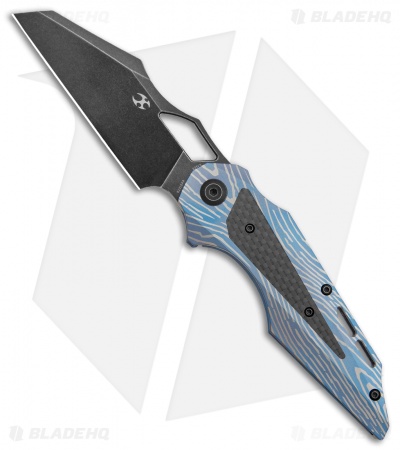 Kansept Knives Genesis Frame Lock Knife Lightning Strike Titanium/CF (Black SW)