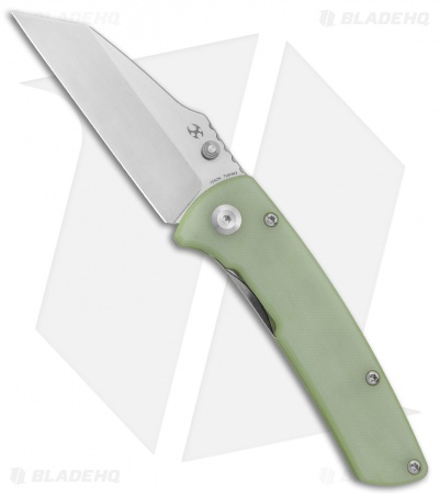 Kansept Knives Main Street Liner Lock Knife Natural Jade G-10 (3.4" Stonewash)