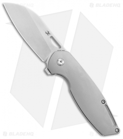Kansept Knives Swan Model 6 Frame Lock Knife Gray Titanium (3" Satin M390)