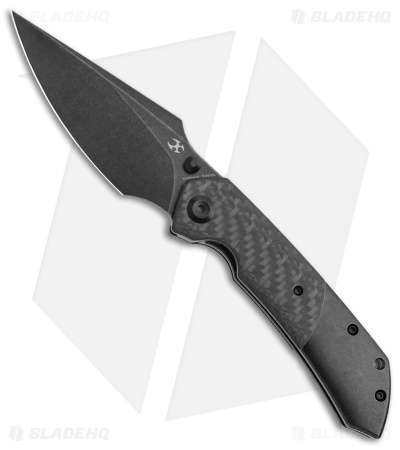 Kansept Fenrir Liner Lock Knife Twill CF/Black Titanium (3.4" Black SW)